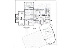 Floor Plan - Main Floor for Craftsman House Plan #1069-29 - 3 bed, 2.5 bath