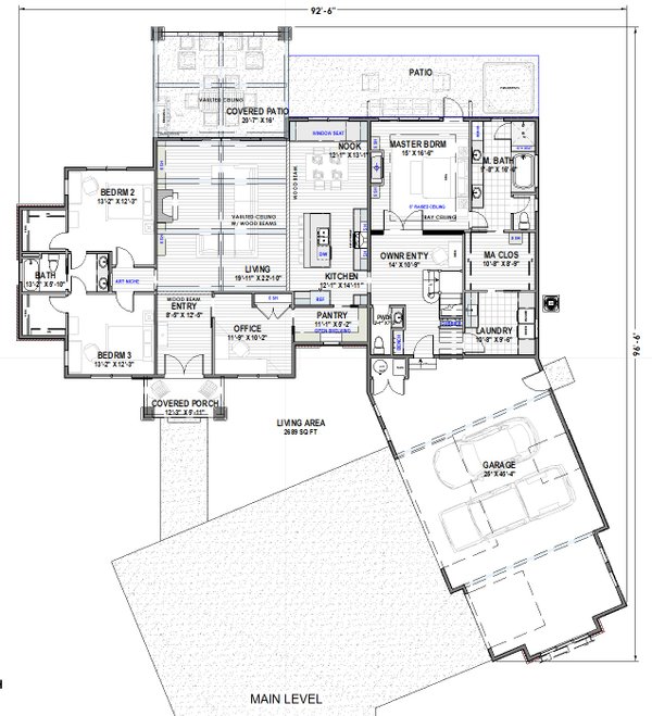 Architectural House Design - Traditional Floor Plan - Main Floor Plan #1069-29