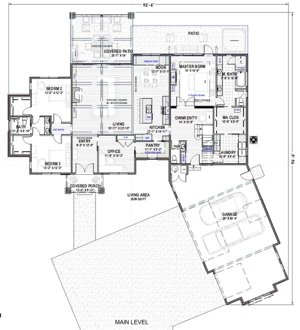 Architectural House Design - Craftsman Floor Plan - Main Floor Plan #1069-29