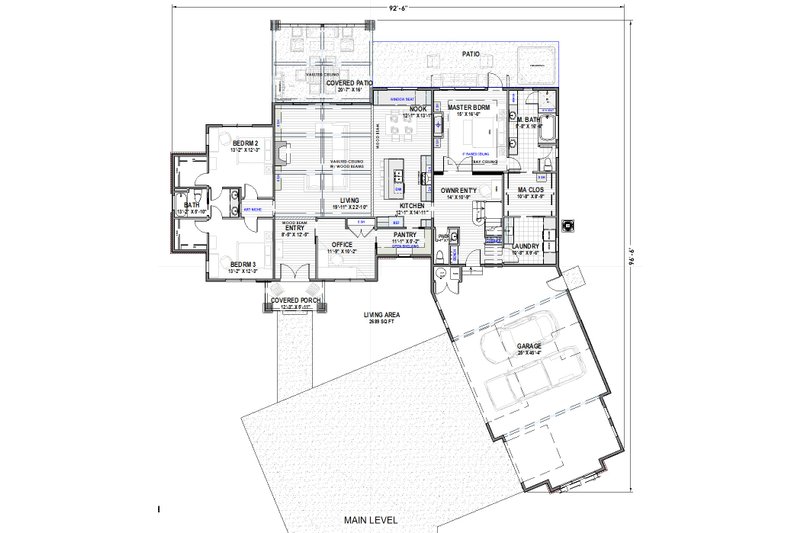 Dream House Plan - Floor Plan - Main Floor for Craftsman House Plan #1069-29 - 3 bed, 2.5 bath