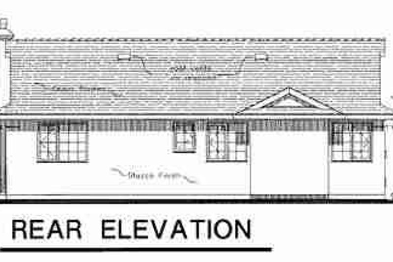 House Blueprint - Exterior - Rear Elevation for European House Plan #18-9267 - 3 bed, 1 bath