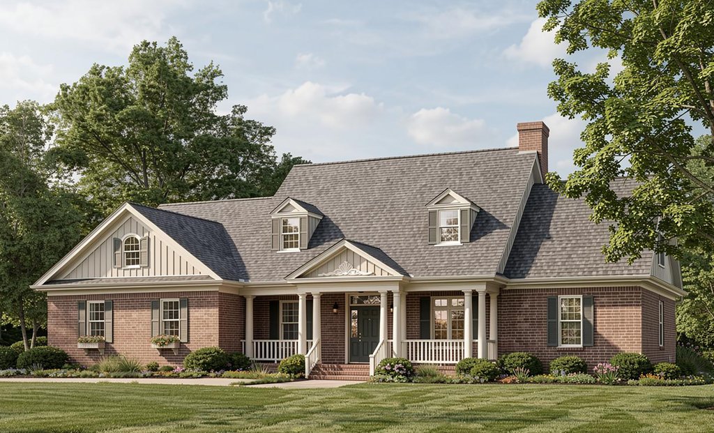Exterior - Front Elevation 2 for Southern House Plan #137-160 - 3 bed, 2.5 bath