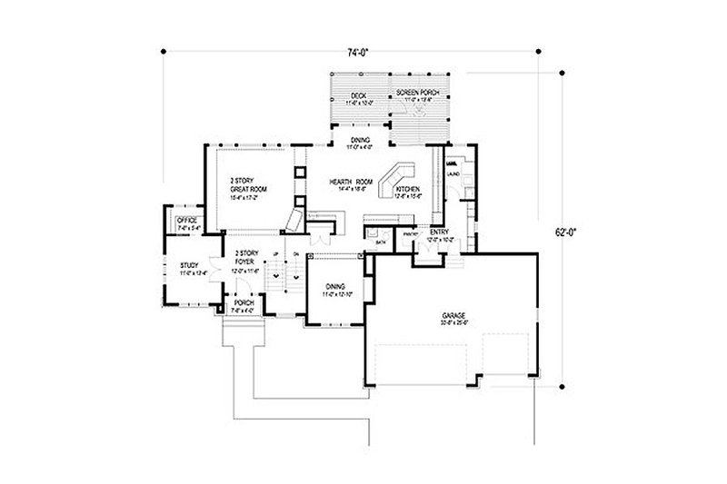 House Design - Floor Plan - Main Floor for Traditional House Plan #56-594 - 4 bed, 3.5 bath