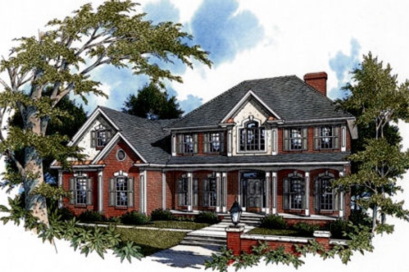 Architectural House Design - Southern Exterior - Front Elevation Plan #56-197