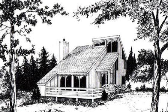 Exterior - Front Elevation for Contemporary House Plan #312-839 - 3 bed, 2 bath