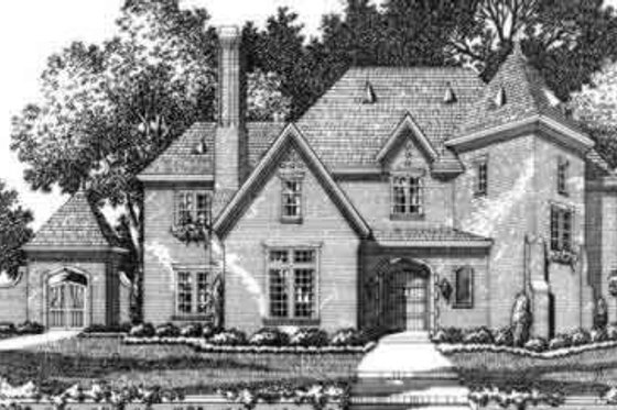 Exterior - Front Elevation for European House Plan #141-169 - 5 bed, 4.5 bath