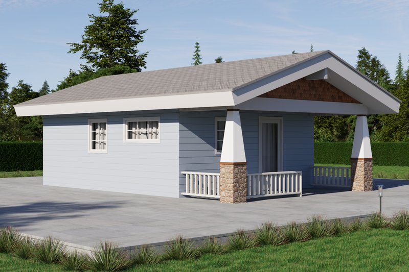 House Blueprint - Exterior - Front Elevation 4 for Craftsman House Plan #1106-159, 1 bath