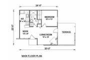Cottage Style House Plan - 1 Beds 1 Baths 484 Sq/Ft Plan #116-114 