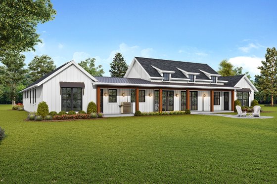 Exterior - Rear Elevation for Farmhouse House Plan #48-943 - 3 bed, 2.5 bath
