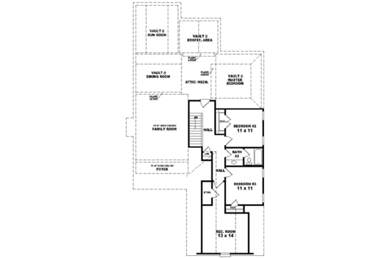 Floor Plan - Upper Floor for Traditional House Plan #81-858 - 3 bed, 2.5 bath