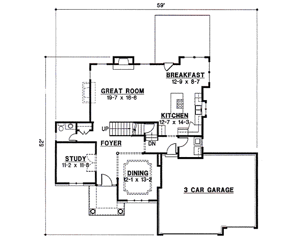 Traditional Floor Plan - Main Floor Plan #67-859