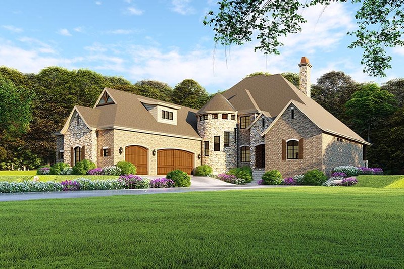 Dream House Plan - Exterior - Front Elevation 3 for European House Plan #923-111 - 5 bed, 3.5 bath
