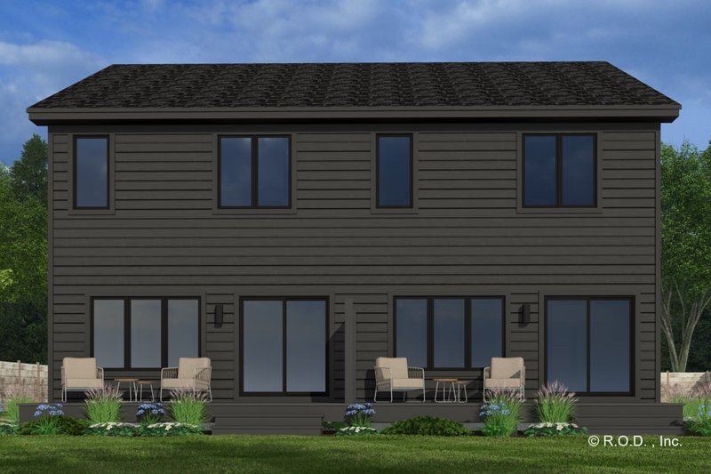 Home Plan - Exterior - Rear Elevation 1 for Modern House Plan #51-1320 - 2 bed, 2.5 bath