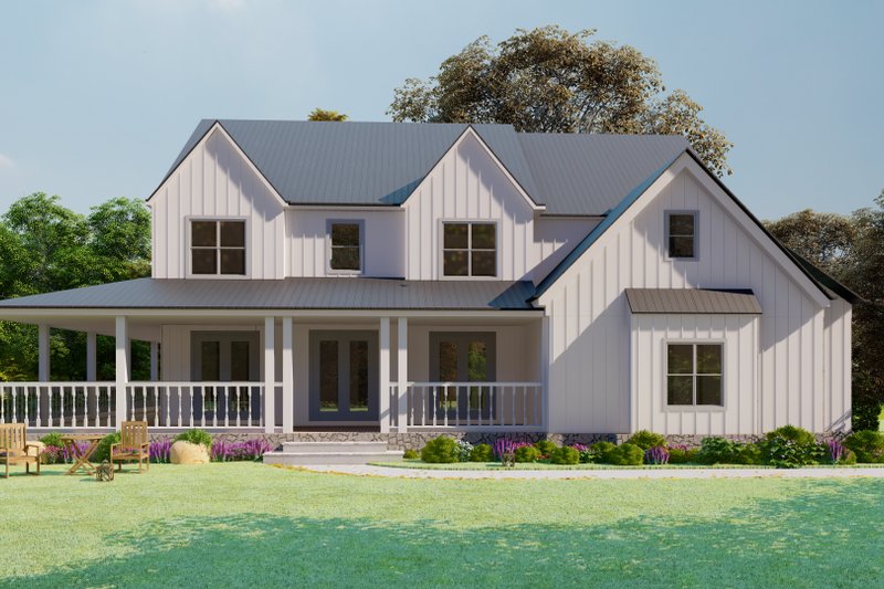 Architectural House Design - Exterior - Front Elevation 5 for Farmhouse House Plan #54-378 - 5 bed, 4 bath