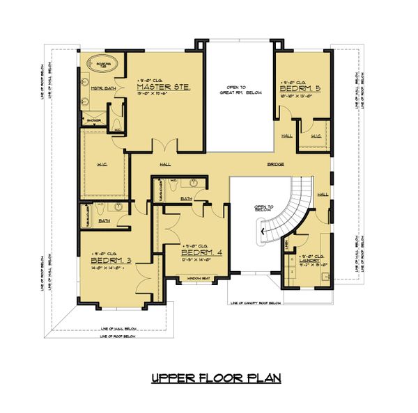 House Blueprint - Prairie Floor Plan - Upper Floor Plan #1066-72