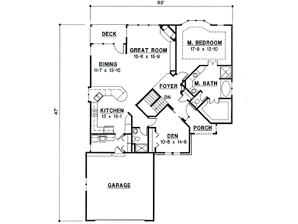 Traditional Floor Plan - Main Floor Plan #67-349