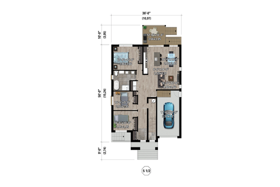 Floor Plan - Main Floor for Contemporary House Plan #25-4991 - 9 bed, 3 bath
