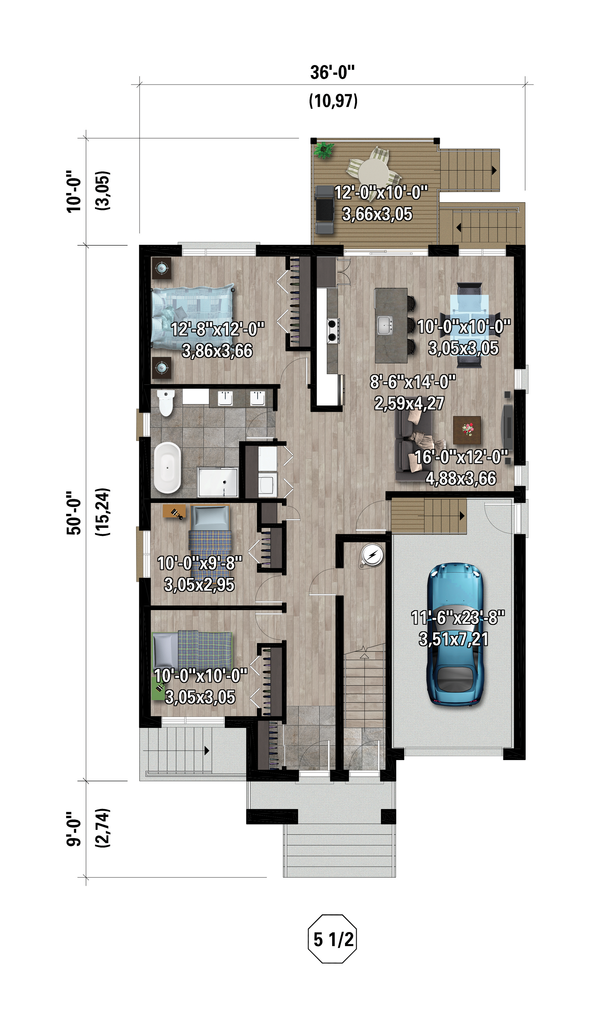 Contemporary Floor Plan - Main Floor Plan #25-4991