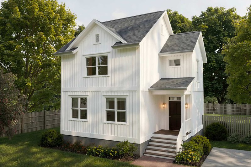 Home Plan - Exterior - Front Elevation 2 for Farmhouse House Plan #79-373 - 2 bed, 2.5 bath