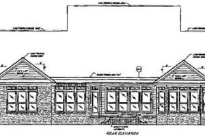 Exterior - Rear Elevation for European House Plan #37-128 - 4 bed, 3 bath