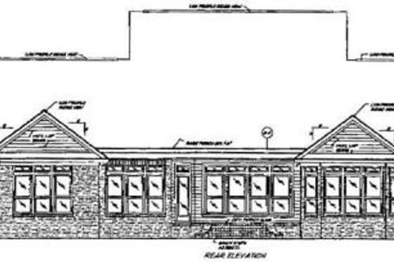 Exterior - Rear Elevation for European House Plan #37-128 - 4 bed, 3 bath