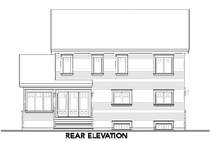 Exterior - Rear Elevation for Traditional House Plan #23-2285 - 4 bed, 2.5 bath