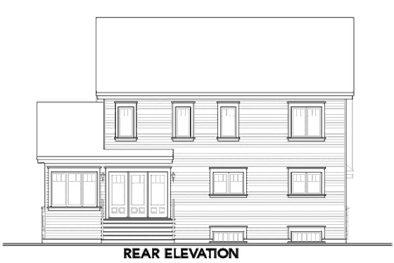 Exterior - Rear Elevation for Traditional House Plan #23-2285 - 4 bed, 2.5 bath