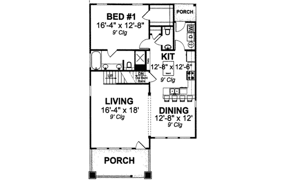 Floor Plan - Main Floor for Craftsman House Plan #20-1881 - 3 bed, 3 bath