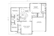 Traditional Style House Plan - 3 Beds 2 Baths 1466 Sq/Ft Plan #17-597 Floor 