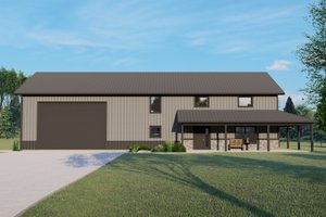 Barndominium Exterior - Front Elevation Plan #1064-162