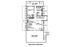 Floor Plan - Main Floor for Cabin House Plan #117-941 - 2 bed, 3 bath