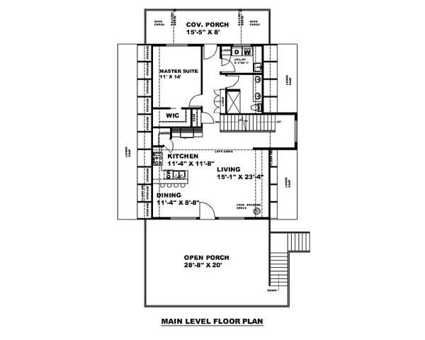 Cabin Floor Plan - Main Floor Plan #117-941