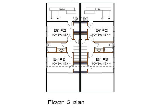 Floor Plan - Upper Floor for Farmhouse House Plan #79-362 - 3 bed, 2 bath