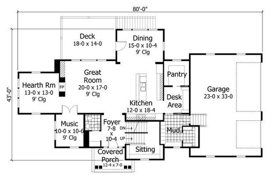 Floor Plan - Main Floor House Plan #51-540 - 4 bed, 2.5 bath