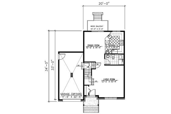 Floor Plan - Main Floor House Plan #138-218 - 3 bed, 1 bath