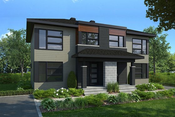 Exterior - Front Elevation 3 for Modern House Plan #23-2639 - 6 bed, 2 bath