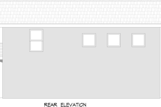 Exterior - Rear Elevation for Colonial House Plan #932-968, 1 bath