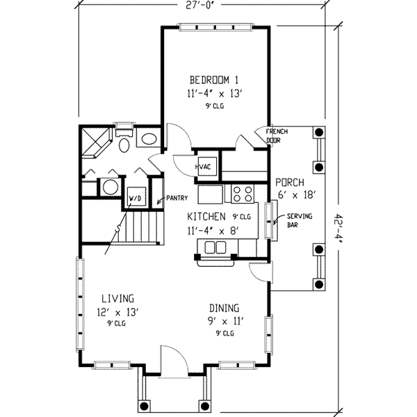 Architectural House Design - Farmhouse Floor Plan - Main Floor Plan #410-105