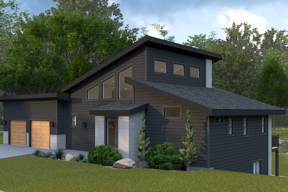 Exterior - Front Elevation 4 for Modern House Plan #1060-365 - 3 bed, 2.5 bath