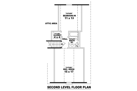 Floor Plan - Upper Floor for European House Plan #81-868 - 3 bed, 2 bath