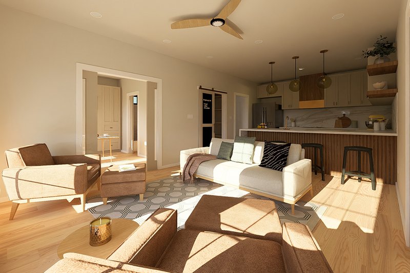 Dream House Plan - Interior - Family Room for Ranch House Plan #126-246 - 2 bed, 2 bath