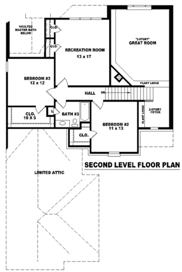 European Floor Plan - Upper Floor Plan #81-883