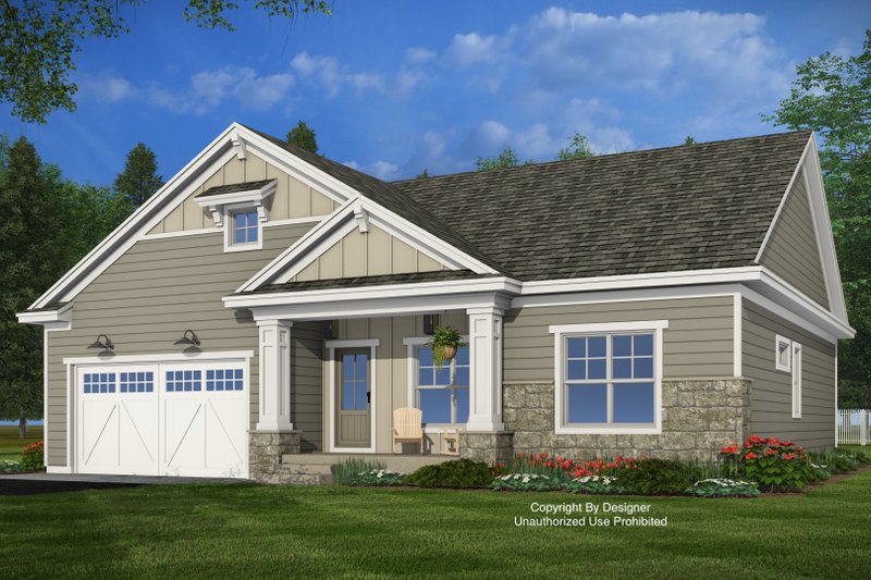 Architectural House Design - Exterior - Front Elevation 5 for Craftsman House Plan #51-1559 - 2 bed, 2 bath
