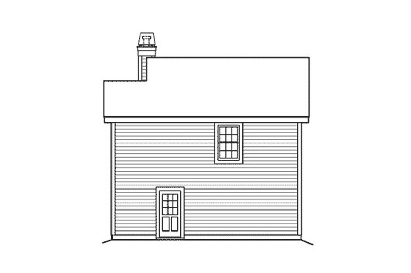 Home Plan - Exterior - Rear Elevation for Traditional House Plan #57-364 - 1 bed, 1 bath