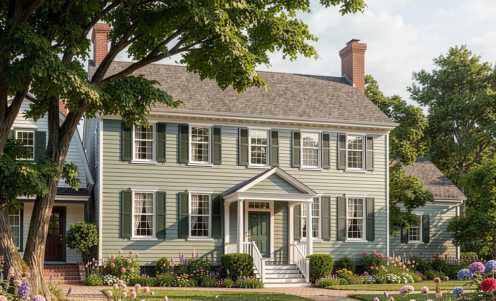 Exterior - Front Elevation 2 for Colonial House Plan #137-172 - 4 bed, 4.5 bath