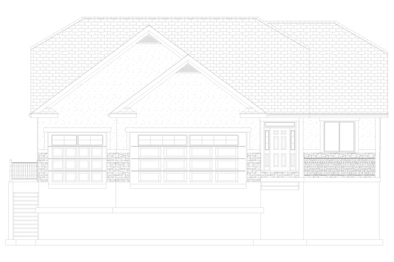 House Design - Exterior - Front Elevation 3 for Ranch House Plan #1060-101 - 3 bed, 2 bath