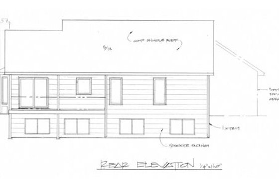 Exterior - Rear Elevation for Craftsman House Plan #58-175 - 3 bed, 2 bath