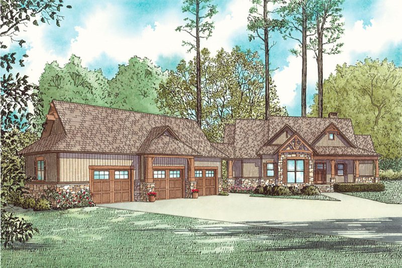Architectural House Design - Exterior - Front Elevation 4 for Craftsman House Plan #17-2595 - 4 bed, 5 bath