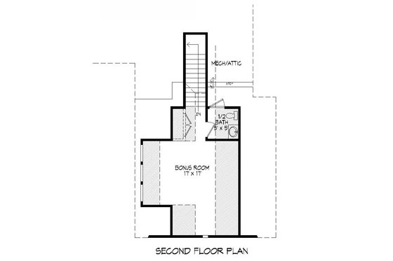Floor Plan - Upper Floor for Craftsman House Plan #932-10 - 3 bed, 2.5 bath