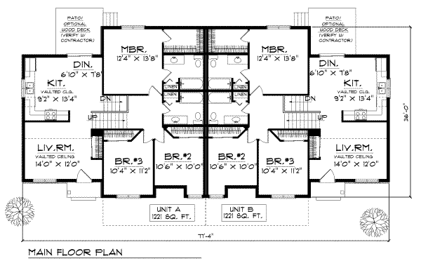 House Blueprint - Traditional Floor Plan - Main Floor Plan #70-743